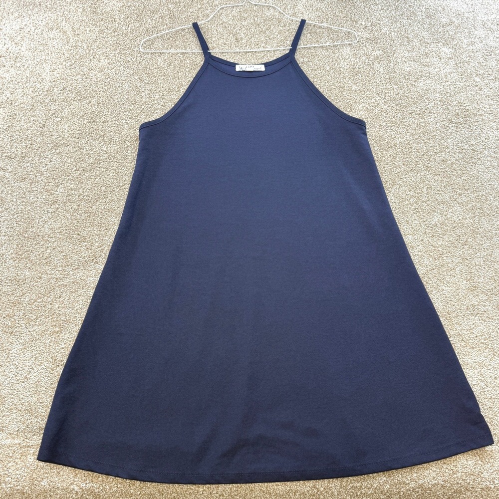 WallFlower Navy Blue High Neck Halter A-Line Sleeveless Dress Womens Large Boho